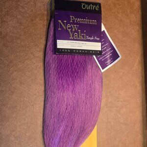 Outre Premium New Yaki Tangle Free 10" Purple Hairs Extensions- 100% Human Hair